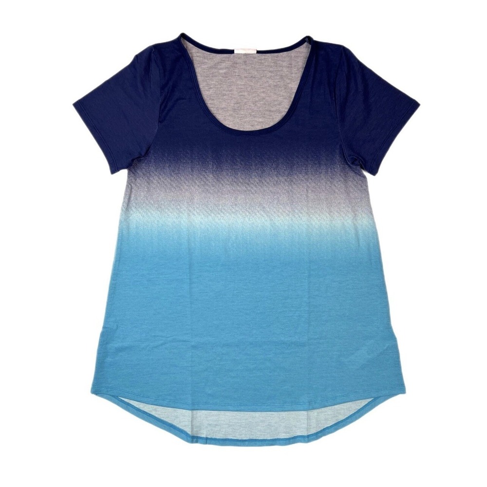 Large LuLaRoe Classic T Shades of Blue Ombré Fits 14/16